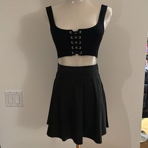 American Apparel black leather skirt